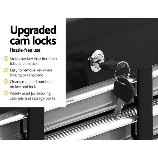 Giantz 10 Drawer Tool Box Cabinet Chest Toolbox Storage Garage Organiser Grey Tool Boxes