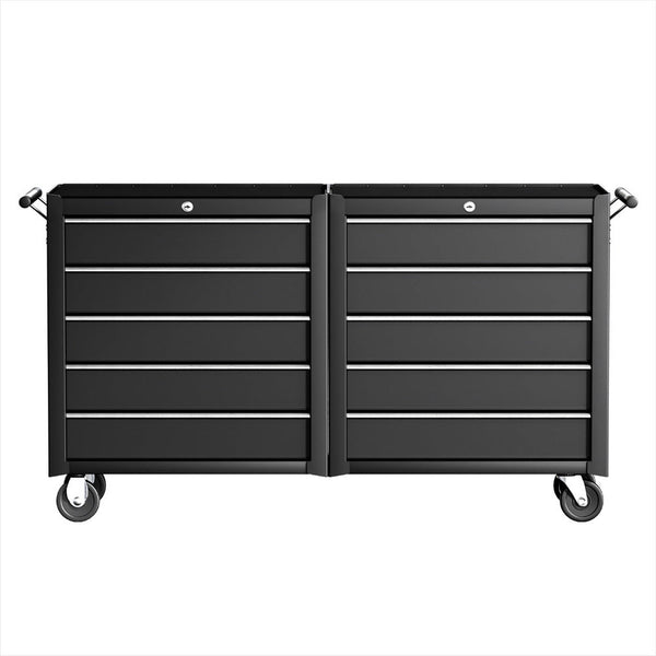 Giantz Tool Chest Trolley 10 Drawers Toolbox Storage Black Tool Boxes