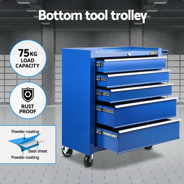 Steel Tool Chest Trolley With Lockable Drawers And Castor Wheels Storage Unit Tool Storage Organisers