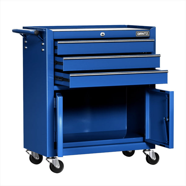 3 Drawer Tool Box Cabinet Chest Toolbox Garage Storage Organiser Blue Tool Boxes
