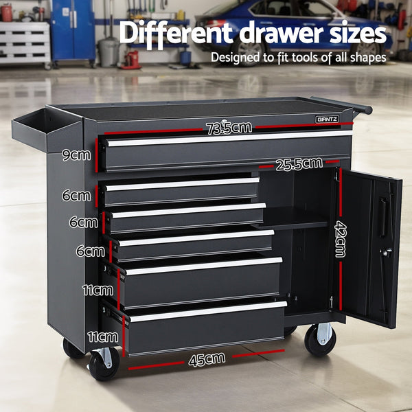 Giantz 6 Drawer Tool Box Chest Cabinet Toolbox Storage Garage Organiser Wheels Tool Boxes