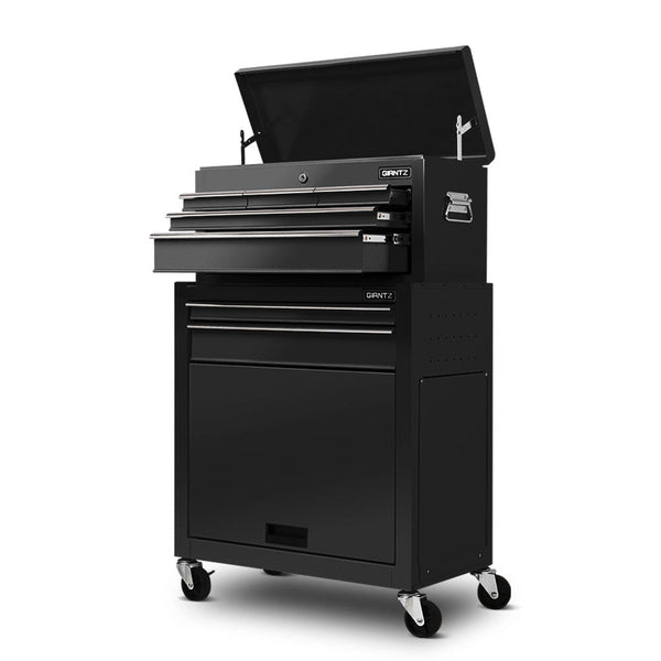 Giantz 7 Drawer Tool Box Cabinet Chest Trolley Toolbox Garage Storage Black Tool Boxes