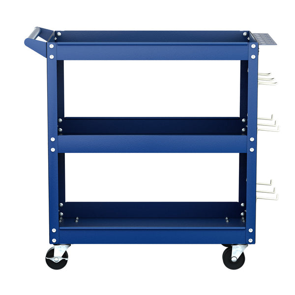 Giantz 3 Tier Tool Cart Storage Trolley Workshop Garage Pegboard Hooks Blue Other Tool Storage