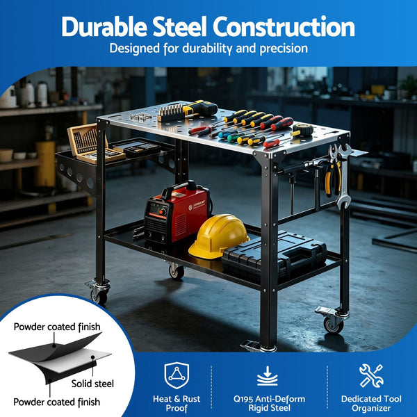 Giantz Mobile Welding Cart With Tool Storage 130Kg Capacity Other Welding Equipment