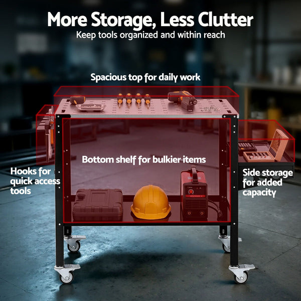 Giantz Mobile Welding Cart With Tool Storage 130Kg Capacity Other Welding Equipment