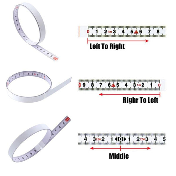 Self Adhesive Steel Ruler With 2M Tape Measure Sticky Scale Measuring Tapes & Rulers