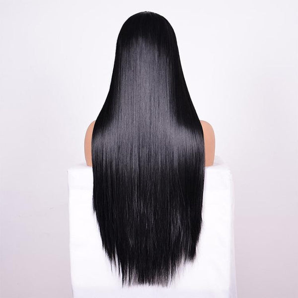 Straight Lace Front Human Hair Wig 16 Inch Style Sleek Natural Look No Duplication Hair Extensions