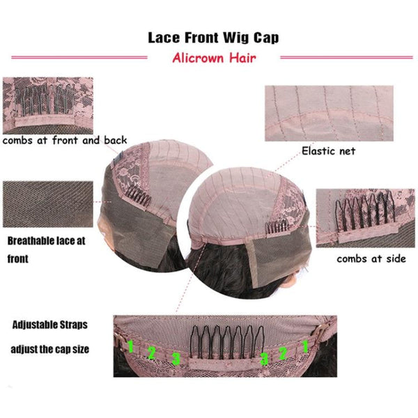 Straight Lace Front Human Hair Wig 16 Inch Style Sleek Natural Look No Duplication Hair Extensions