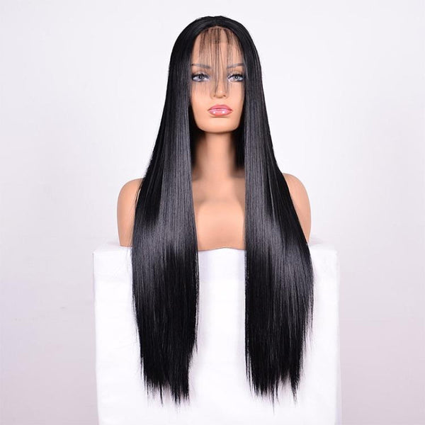 Straight Lace Front Human Hair Wig 16 Inch Style Sleek Natural Look No Duplication Hair Extensions
