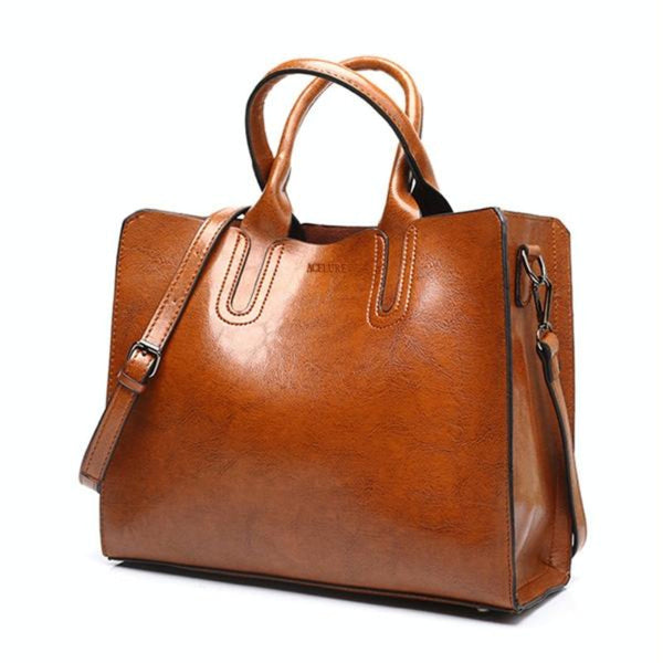 Large Leather Tote Bag For Women Casual Shoulder Trunk Style Women's Bags & Handbags