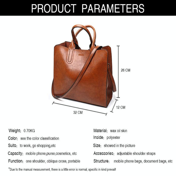 Large Leather Tote Bag For Women Casual Shoulder Trunk Style Women's Bags & Handbags