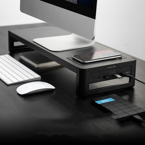 Vaydeer Desktop Screen Storage Base With Wireless Charging And Usb Expansion Monitor Mounts & Stands