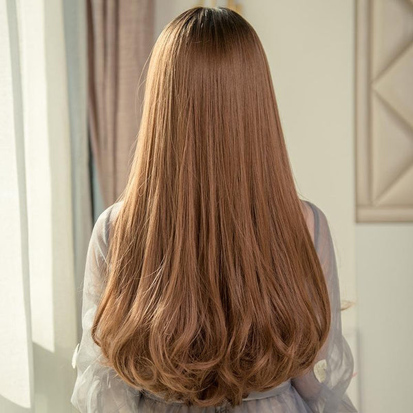 Silk Mist Blue Curly Wig For Girls High Temperature Long Hair Extensions