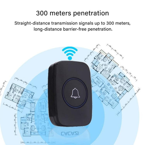 Wireless Waterproof Doorbell With 300 Metre Range And Long Lasting Led Light Smart Doorbells