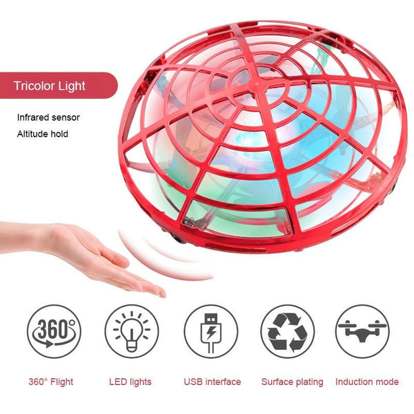 5 Induction Quadcopter Mini Drone Colourful Lights Red Camera Drones