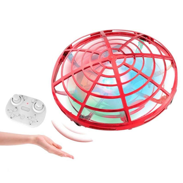 Mini Induction Quadcopter Drone With Colourful Lights And Red Remote Control Quadcopters & Multicopters