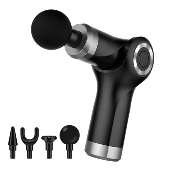 Electric Shock Muscle Massage Gun Foldable Black Pocket Compact Design Massagers