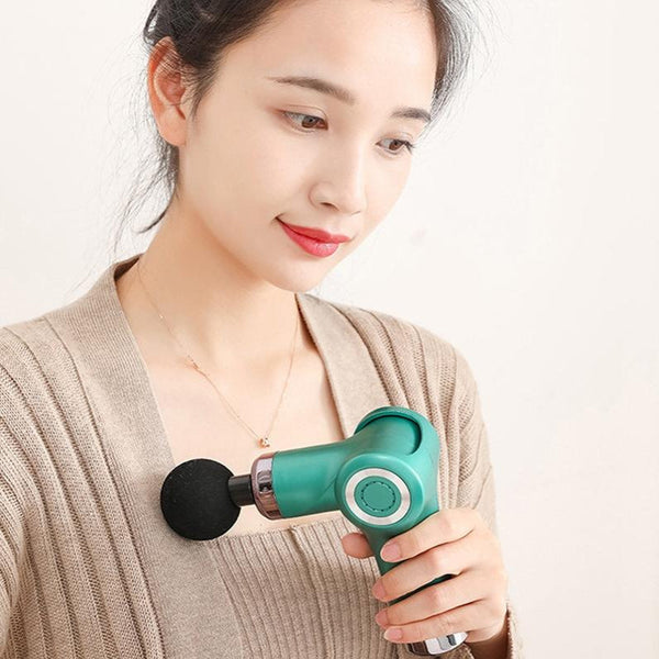 Electric Shock Muscle Massage Gun Foldable Green Pocket Massagers