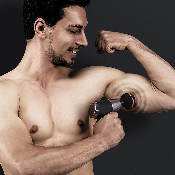 Fascia Pocket Electric Shock Muscle Massage Gun With Lcd Screen 20 Speed Black Massagers