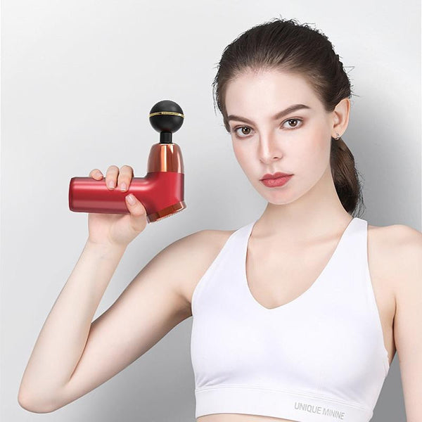 Fascia Pocket Electric Shock Muscle Massage Gun With Lcd Screen 20 Speed Black Massagers