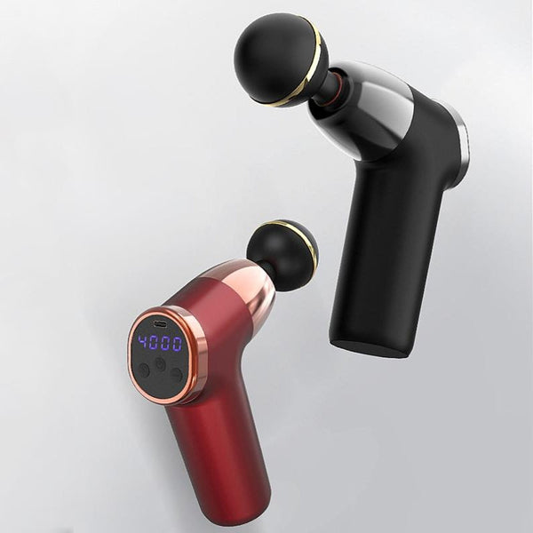Fascia Pocket Electric Shock Muscle Massage Gun With Lcd Screen 20 Speed Black Massagers