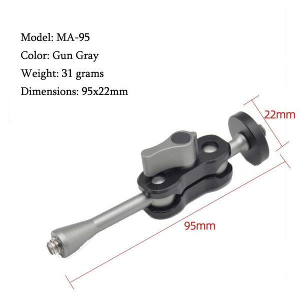 Yj Magic Arm Bracket Mount With Quarter Inch Ball Head Gun Grey Finish Tripod Mount Accessories