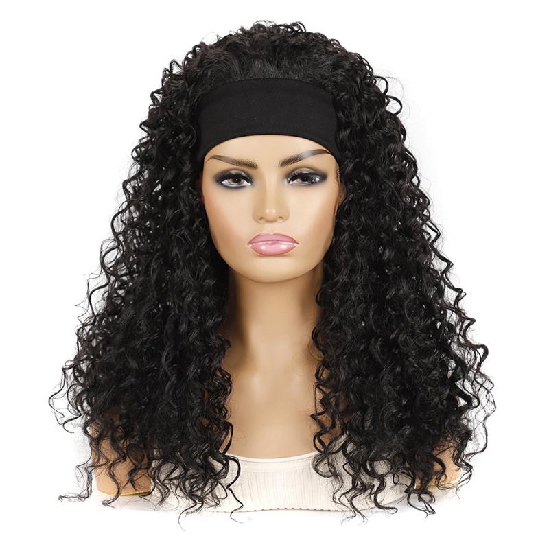 1B O Volume Hairband Wig Headgear In Sleek Black For Styling Hair Extensions