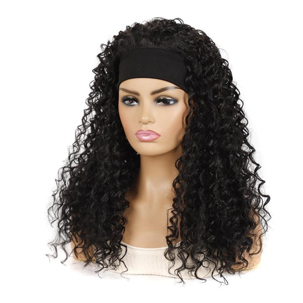1B O Volume Hairband Wig Headgear In Sleek Black For Styling Hair Extensions