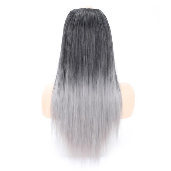 U Shaped Long Straight Half Wig Natural Look Versatile Style Easy To Wear Hair Extensions