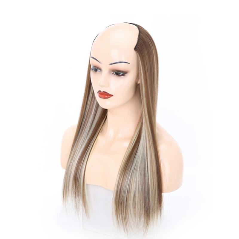 U Shaped Long Straight Half Wig 12H613 Colour High Temperature Silk For Women Hair Extensions