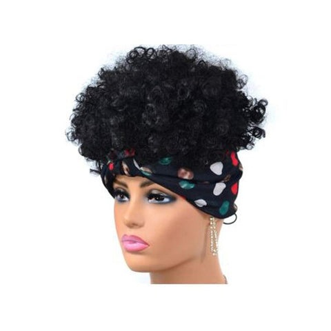 Gradient Small Curly Headscarf Wig In Colour 11.Tjf4 1B For Hair Styling Hair Extensions