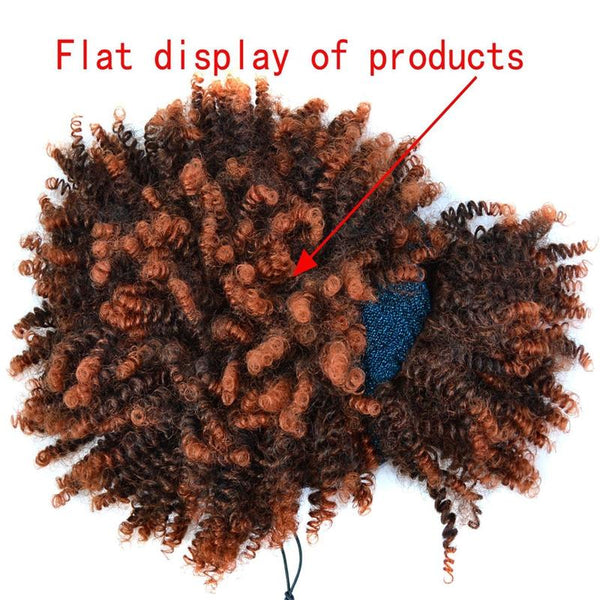 Gradient Small Curly Headscarf Wig In 12.Tjg1 1B Colour Hair Extensions