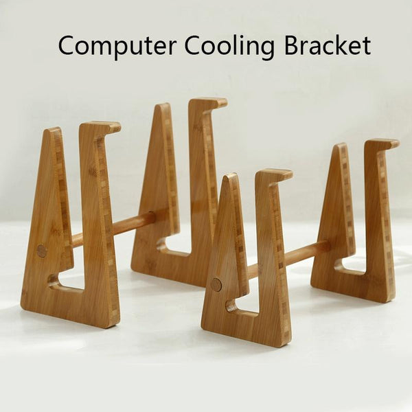 Bamboo Wood Desktop Storage Rack For Computers And Tablets Monitor Mounts & Stands