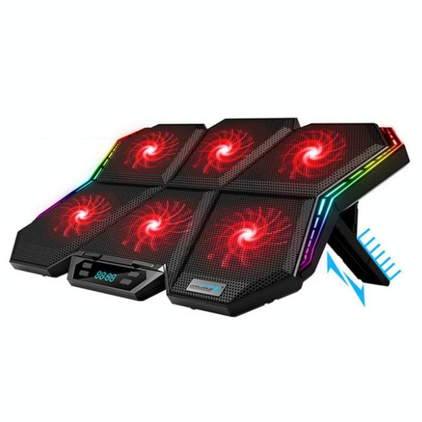 Six Fan Rgb Laptop Cooling Base For Enhanced Performance Laptop Cooling Pads