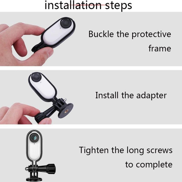 For Insta360 Go Metal Frame With 1/4 Inch Adapter And Screw Camera Protection Cables & Adapters