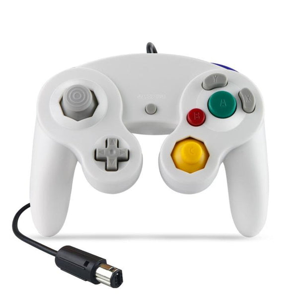 2 Pack Wired Vibrating Game Controllers For Nintendo Ngc And Wii In White Controllers & Attachments