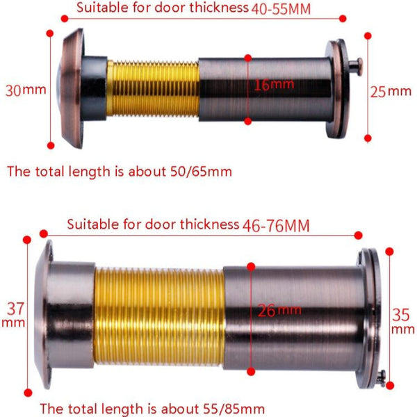 Two Pack Wide Angle Security Door Viewer With 200 Degree Glass Lens Black Other Door Hardware