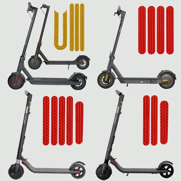 Reflective Stickers For Electric Scooter White Adhesive Safety Decals Visibility Accessories