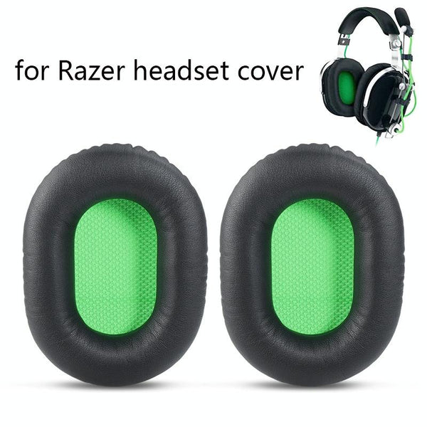2 Pack Razer V2 Headset Sponge Covers Black With Green Netting Headphone Accessories