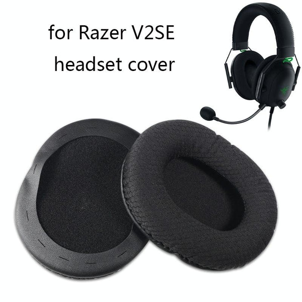 2 Pcs Headset Sponge Covers For Razer V2 Black Mesh Headphone Accessories