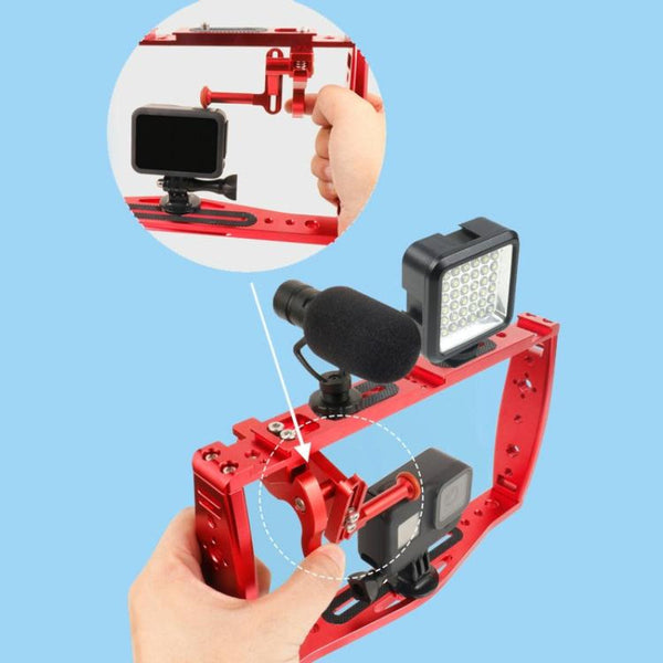 Underwater Dual Handheld Grip For Gopro Hero9 Hero8 And Hero7 Red Other Camera & Photo Accs