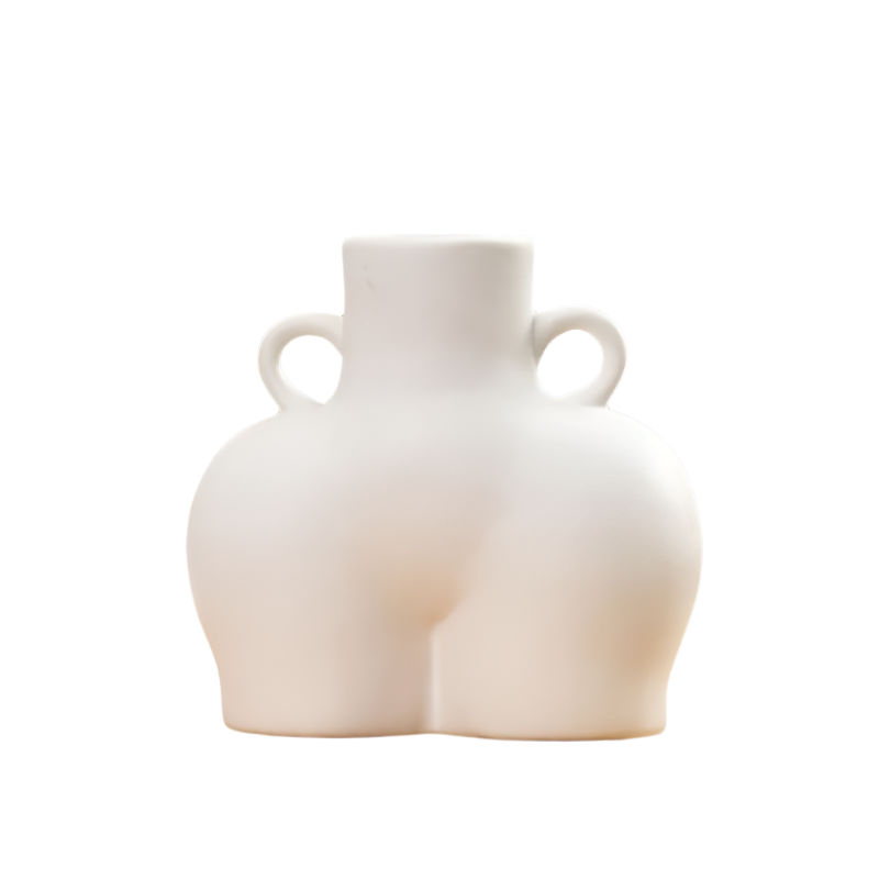 Small Unglazed Ceramic Vase For Home Decor And Dried Flower Arrangements Vases