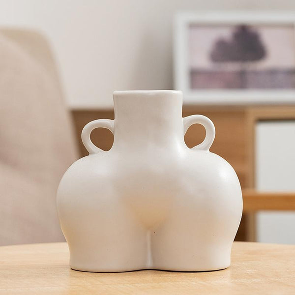 Small Matte White Ceramic Flower Vase For Home Decor Vases