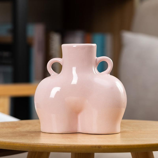 Small Bright Pink Ceramic Flower Vase For Home Decor And Interior Design Vases