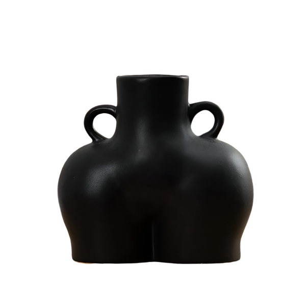 Small Matte Black Ceramic Vase For Home Decor And Dried Flower Arrangements Vases