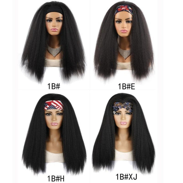 1B True Colour Long Hair Turban Headband With Corn Beard Wig Hair Extensions