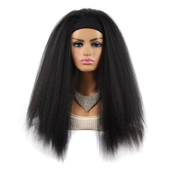 1B True Colour Long Hair Turban Headband With Corn Beard Wig Hair Extensions