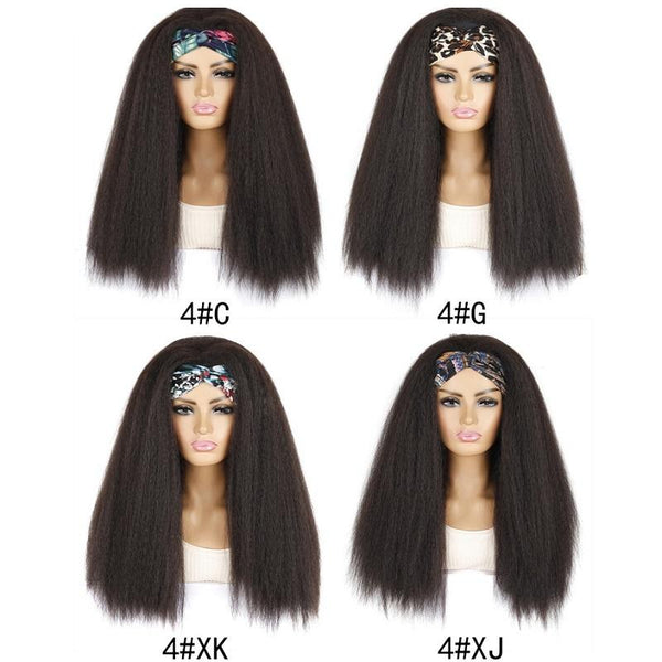 4Xk Long Hair Turban Headband With Corn Beard Wig For Versatile Styling Wristbands & Headbands