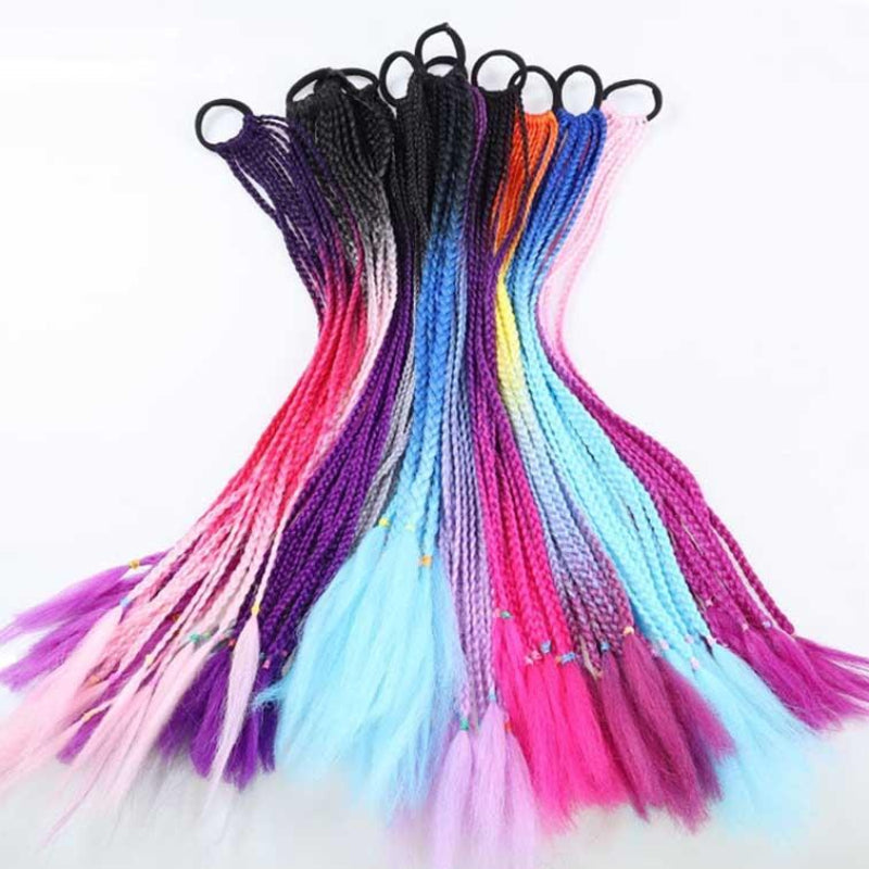Vibrant Braid Hair Band With Corn Silk Dreadlocks And Ponytail Hair Extensions