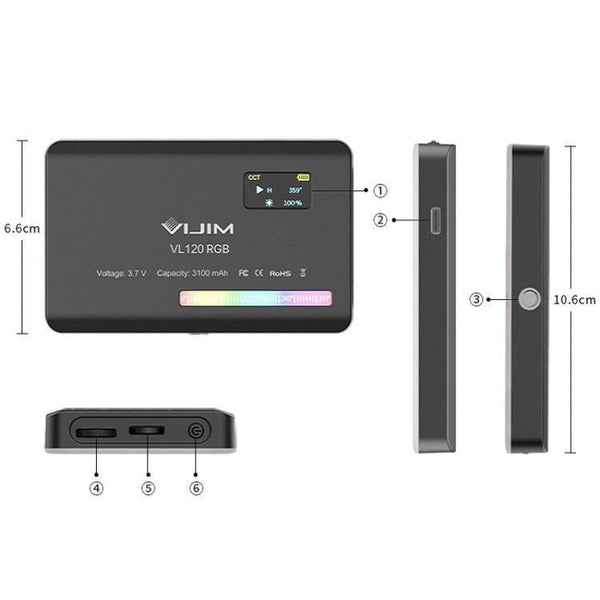 Full Colour Rgb Slr Camera Light For Live Photo & Video Vl120 Other Lighting & Studio